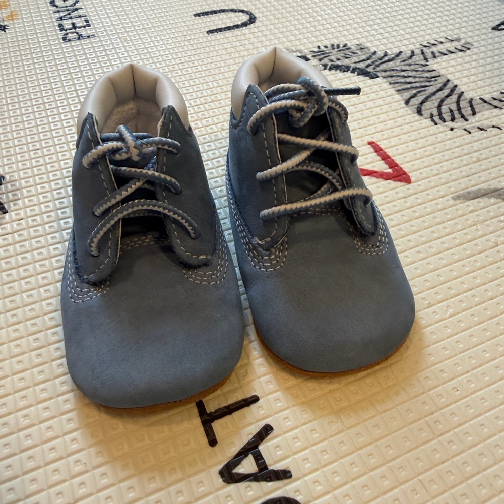 Timberland Infant Blue Leather Lace-Up Walkers
